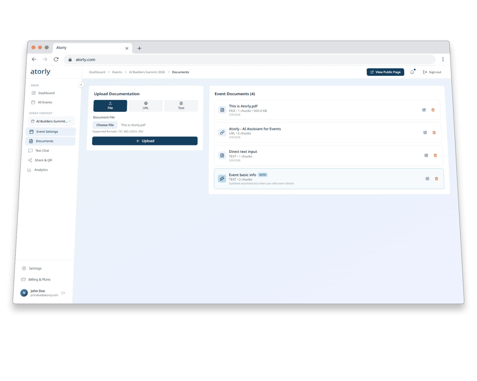 Set up your event knowledge in minutes